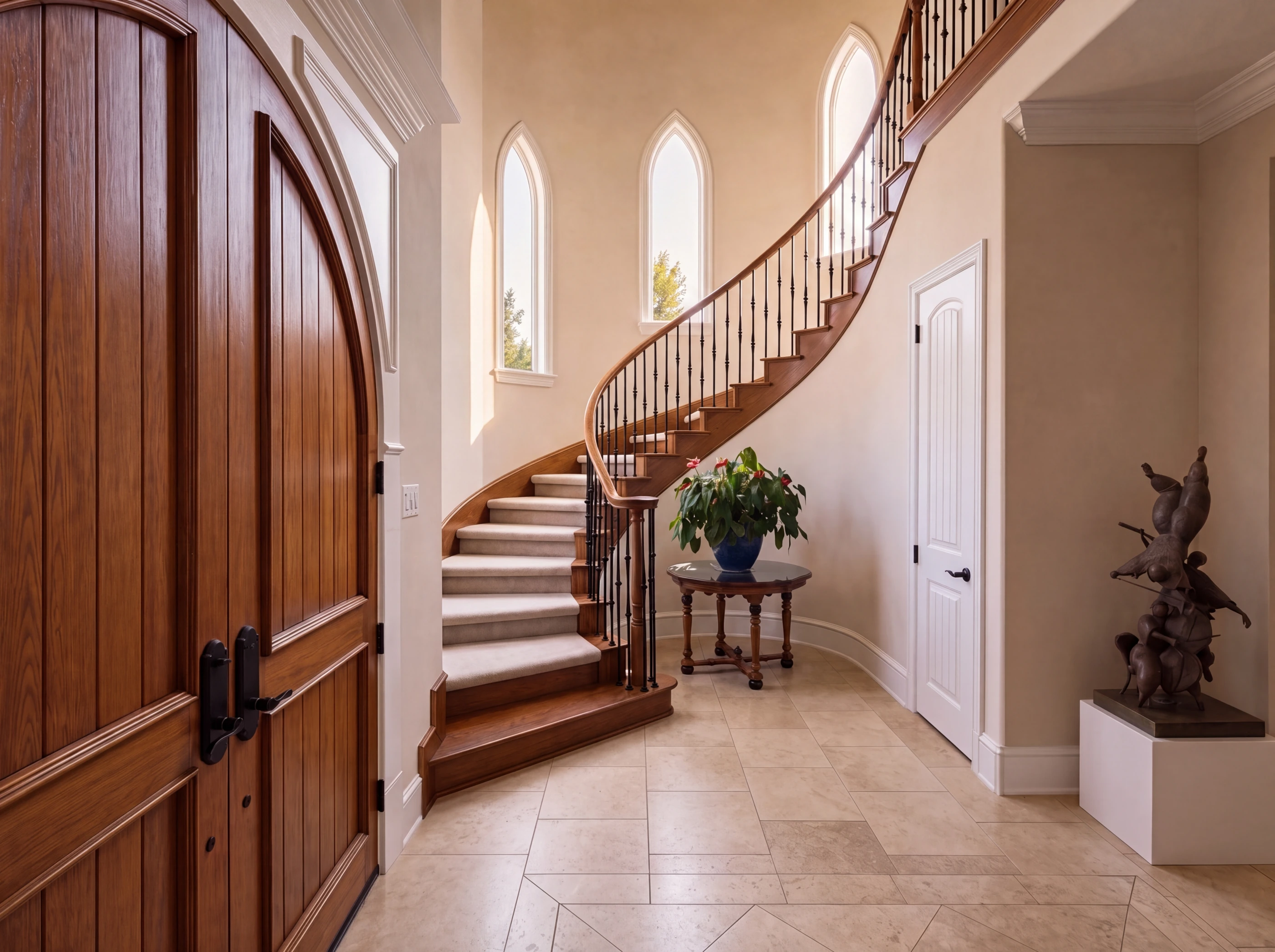 Staircase along the turret wall